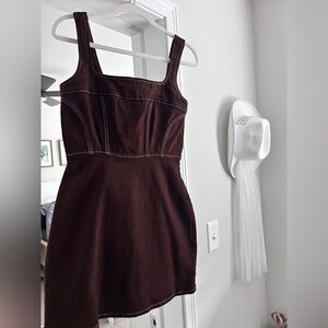 Reformation Jeans Brown Tank Mini Dress